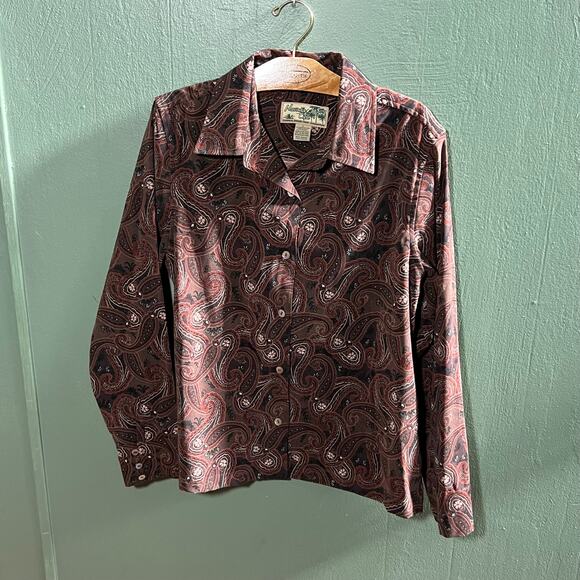 Vintage Havanna Jacks Cafe Paisley Long Sleeve Shirt Large Tropical - Picture 1 of 5